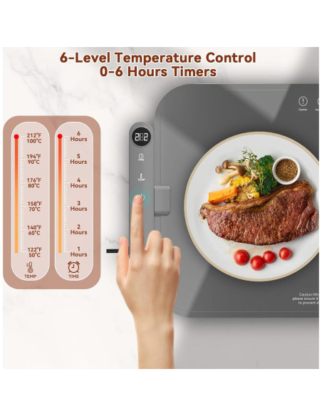 Alfombrilla Térmica Newise RFW003 60x37cm 6 Temperaturas Gris
