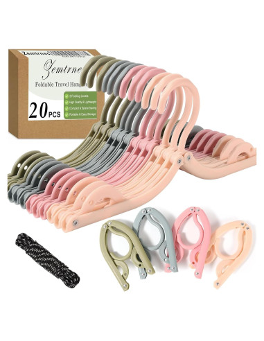 20 Perchas Plegables de Viaje Erinnmy - Antideslizantes y Ligeras