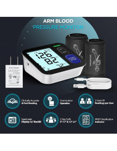 Máquina de Presión Arterial Digital AQESO - 2 Mangas M/L y XL 2