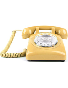 Teléfono Rotatorio Vintage MCHEETA Amarillo con Redial 2