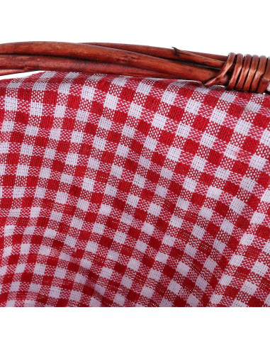 Cesta Tejida KINJOEK de Sauce Natural con Forro de Lino 35.8x27.9cm