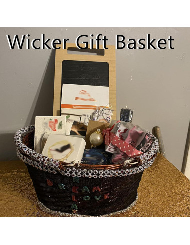 Cesta Tejida KINJOEK de Sauce Natural con Forro de Lino 35.8x27.9cm