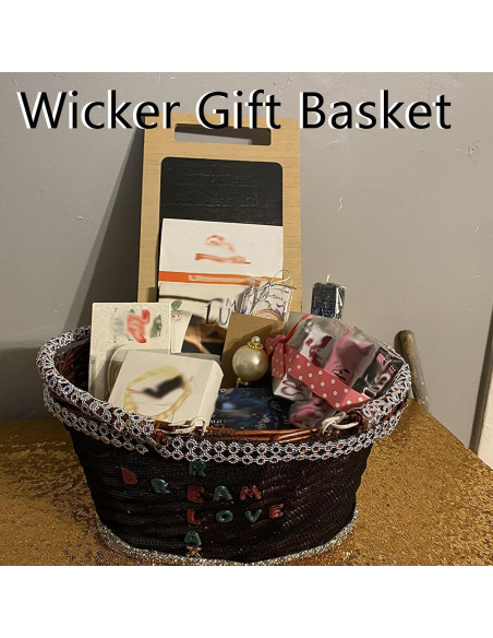 Cesta Tejida KINJOEK de Sauce Natural con Forro de Lino 35.8x27.9cm