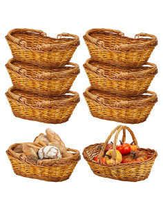 Cestas de Mimbre Sintuff 6 Pcs Ovaladas para Picnic 32x18.5cm