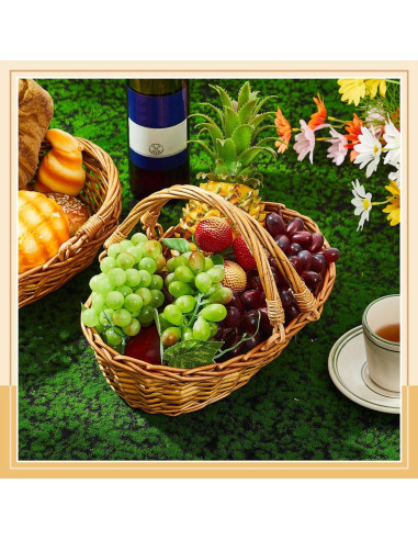 Cestas de Mimbre Sintuff 6 Pcs Ovaladas para Picnic 32x18.5cm