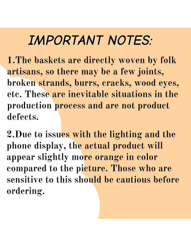 Cestas de Pan de Mimbre Goaste - 3 Tamaños Rústicos Naranjas