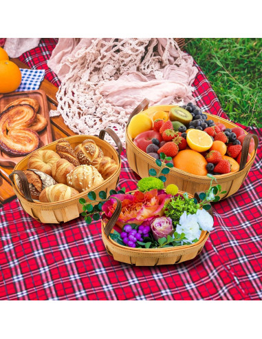 Cestas de Pan de Mimbre Goaste - 3 Tamaños Rústicos Naranjas