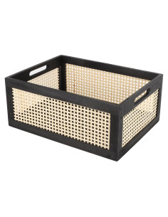 Cesta de Almacenamiento de Madera Natural SHCMSADO 38x28x16cm