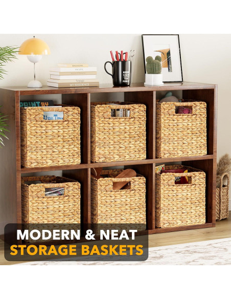 Canastas de Almacenamiento SpaceAid 6 Piezas Mimbre 26.67 cm