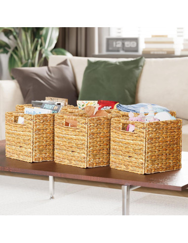 Canastas de Almacenamiento SpaceAid 6 Piezas Mimbre 26.67 cm