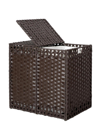 Cesto de Ropa Plegable KOUSEI 130L Marrón con Tapa