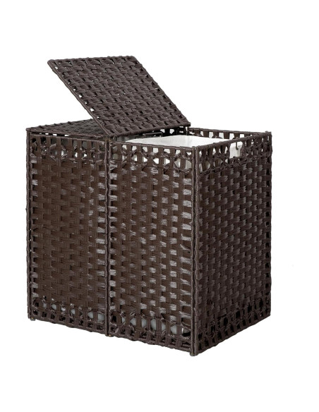 Cesto de Ropa Plegable KOUSEI 130L Marrón con Tapa