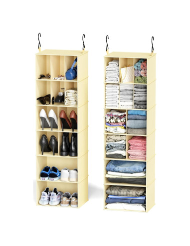 Organizador Colgante SpaceAid HCO-03 2 Pack Beige 6 Estantes
