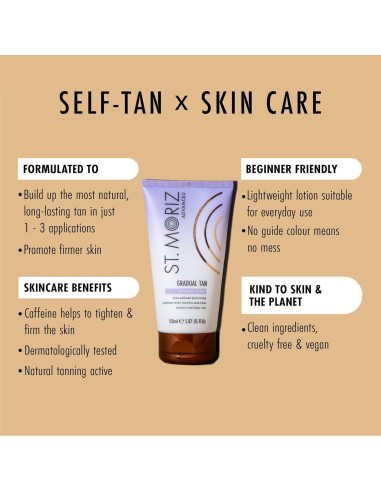 Loción Autobronceadora Gradual St Moriz 150 ml - Brillo Reafirmante