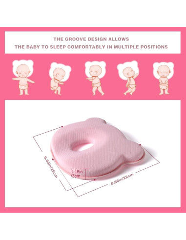 Almohada de Espuma de Memoria Yevclihds para Bebés Azul