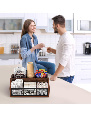 Organizador de Bar de Café BOTOP de Hierro y Madera 21x31.5cm