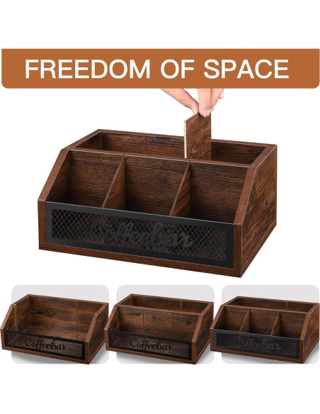 Organizador de Bar de Café BOTOP de Hierro y Madera 21x31.5cm