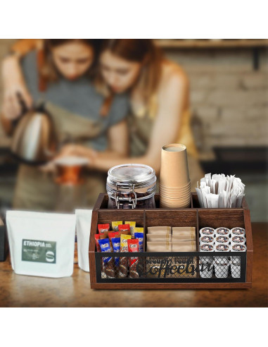Organizador de Bar de Café BOTOP de Hierro y Madera 21x31.5cm