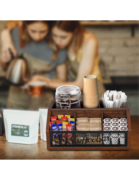Organizador de Bar de Café BOTOP de Hierro y Madera 21x31.5cm