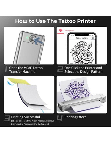 Impresora de Plantillas Tatuajes ItriAce M08F Bluetooth Portátil