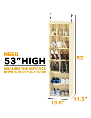 Organizador Colgante SpaceAid HCO-03 2 Pack Beige 6 Estantes