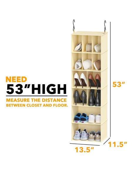 Organizador Colgante SpaceAid HCO-03 2 Pack Beige 6 Estantes