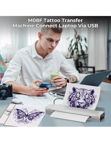 Impresora de Plantillas Tatuajes ItriAce M08F Bluetooth Portátil