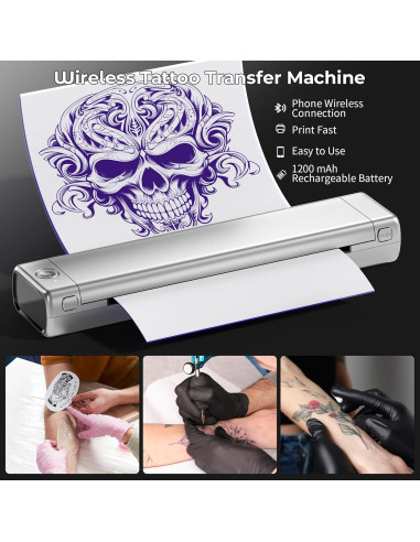 Impresora de Plantillas Tatuajes ItriAce M08F Bluetooth Portátil