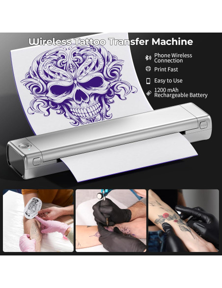 Impresora de Plantillas Tatuajes ItriAce M08F Bluetooth Portátil