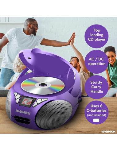 Reproductor de CD Portátil Magnavox MD6924 con Radio AM/FM