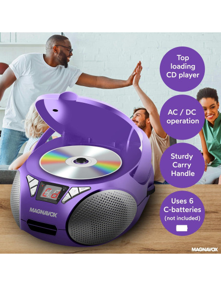 Reproductor de CD Portátil Magnavox MD6924 con Radio AM/FM