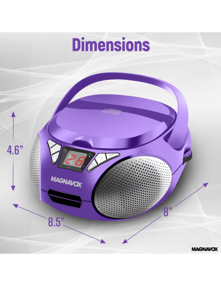Reproductor de CD Portátil Magnavox MD6924 con Radio AM/FM