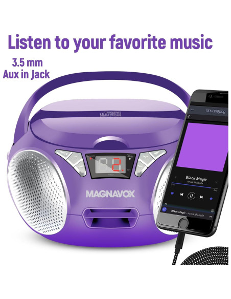 Reproductor de CD Portátil Magnavox MD6924 con Radio AM/FM