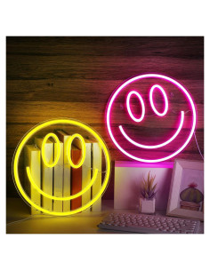 Luces Neón Honoson 33 cm - 2 Pcs LED Decorativas Sonrisa