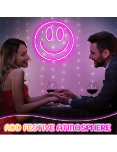 Luces Neón Honoson 33 cm - 2 Pcs LED Decorativas Sonrisa 2