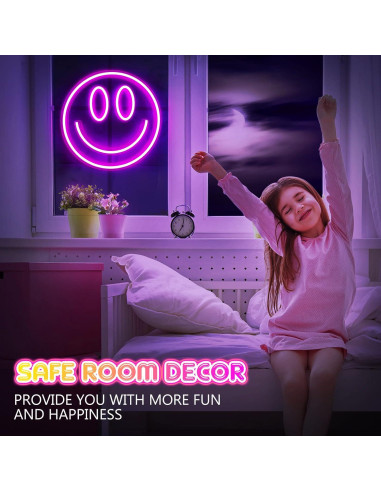 Luces Neón Honoson 33 cm - 2 Pcs LED Decorativas Sonrisa
