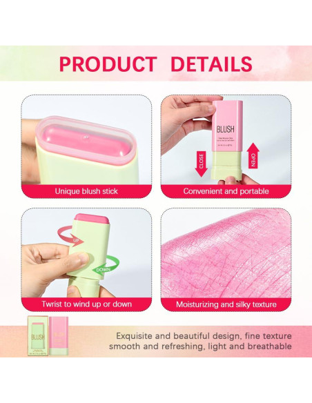 Bastón de Rubor 2 en 1 Paminify 17g Rosa Tímido Hidratante