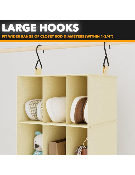 Organizador Colgante SpaceAid HCO-03 2 Pack Beige 6 Estantes