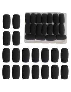 Paquete de 18 fundas de micrófono espuma Lavalier negro