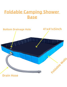Base de Ducha Portátil DLZZHDP Plegable 104x104cm Azul 2