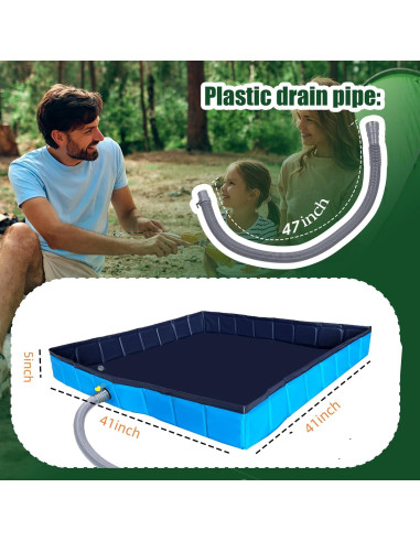 Base de Ducha Portátil DLZZHDP Plegable 104x104cm Azul