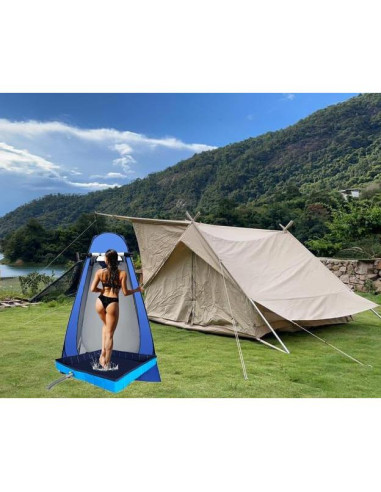 Base de Ducha Portátil DLZZHDP Plegable 104x104cm Azul