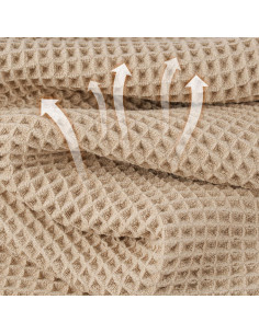 Toallas de Baño Microfibra Waffle Beige 2 Piezas 76x152 cm 2