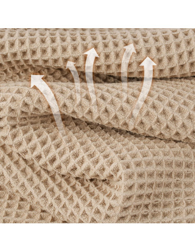 Toallas de Baño Microfibra Waffle Beige 2 Piezas 76x152 cm
