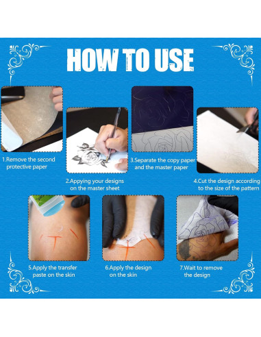 Kit de Práctica de Tatuaje CINRA 20 Piezas Piel y Papel