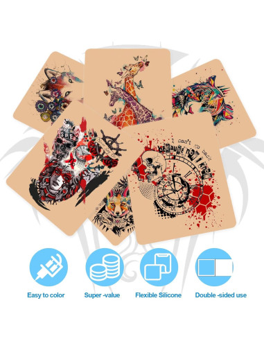Kit de Práctica de Tatuaje CINRA 20 Piezas Piel y Papel