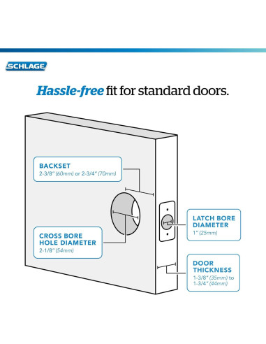 Cerradura de Entrada Schlage F51A ACC 619 Niquel Satinado