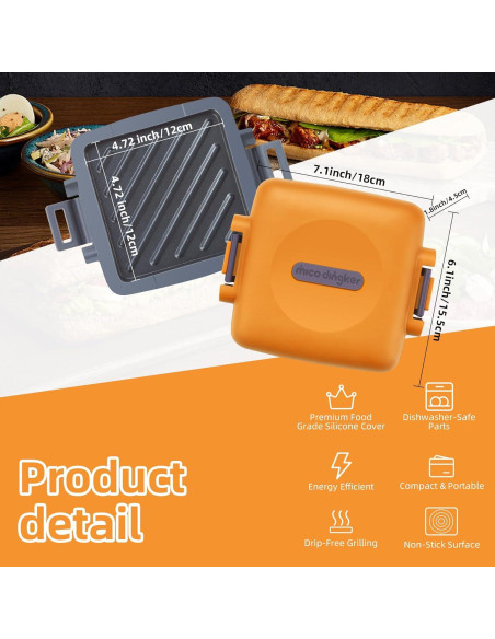 Hacedor de Sándwiches Tostados Mico Dingker Naranja 0.6 kg