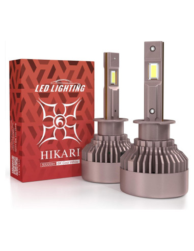 Bombillas LED HIKARI H1 Luz de Niebla 50000LM IP68 Paquete de 2