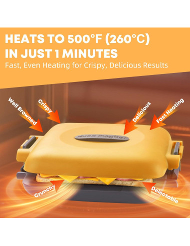 Hacedor de Sándwiches Tostados Mico Dingker Naranja 0.6 kg